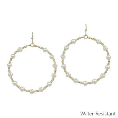 Meghan Browne Earrings: ZEVA GD Pearl Hooop